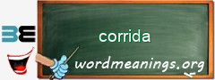 WordMeaning blackboard for corrida